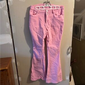 Pink Flared Jeans
